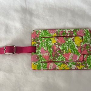 Lilly Pulitzer Pink and Green Floral Bag Tag